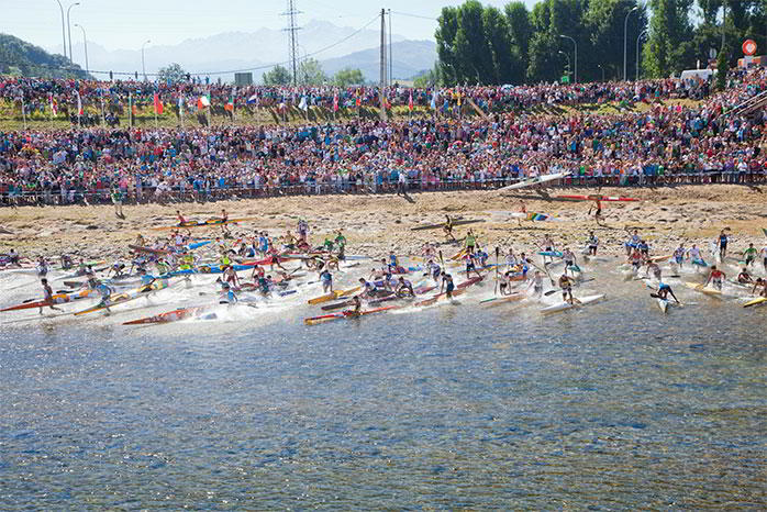 Un momento de la salida del Descenso Internacional del Sella