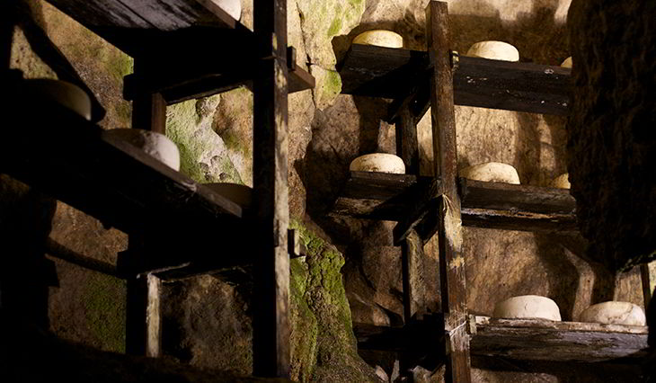 Cabrales cheese maturing cave