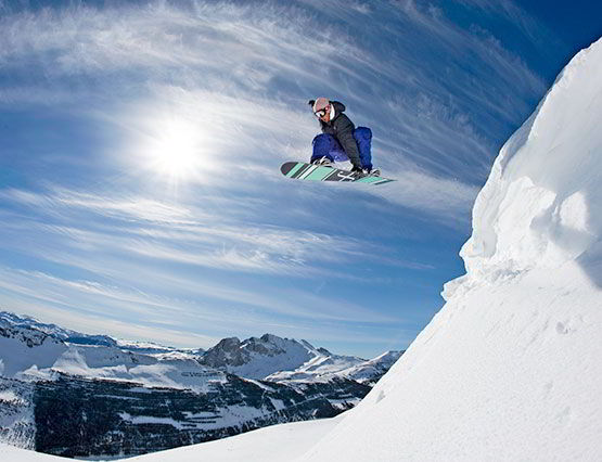 Snowboarden. Skigebiet Valgrande-Pajares