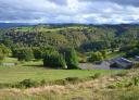 Panoramic view of the surroundings of Louxedo on the Senda Verde, with rural landscape.