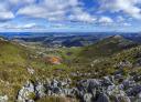 Panoramic view from Monsacro with chapels and Asturian valleys.