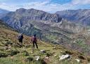 Stony path with view of Caraves and mountains in the background