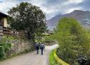 Couple walking along a rural path by the Argayades river