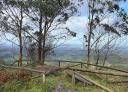 Viewpoint with wooden fence overlooking the countryside