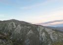 Panoramic view of a rocky peak and imposing mountain scenery
