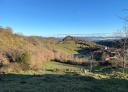Panoramic view of valleys and mountains under a cloudless sky