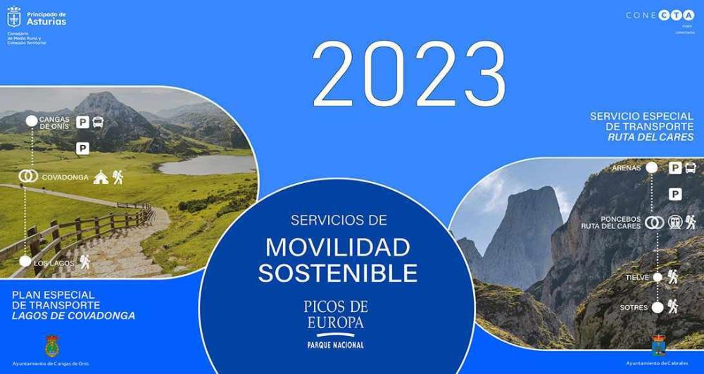 Ir a Imagen El Gobierno de Asturias inicia el Plan especial de transporte a los Lagos 2023, que adelanta media hora el cierre de la carretera a los turismos