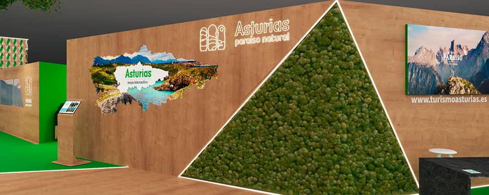 Espacio en el stand destinado a un gran mapa interactivo.