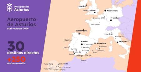 Imagen El Principado estrena la temporada aérea de  verano con 30 destinos directos y una oferta  récord de 1,6 millones de plazas