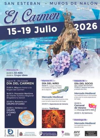 Fiestas del Carmen 2026 en San Esteban. Muros de Nalón
