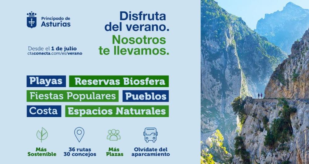 Imagen Asturias despliega este verano su mayor red de lanzaderas para llegar a playas, pueblos y espacios naturales en transporte público