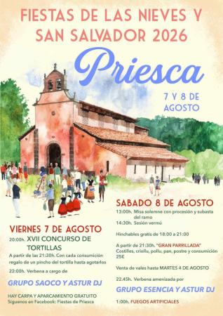 Fiestas de las Nieves y San Salvador en Priesca. Colunga
