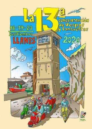 Concentración de vespas y lambretas. Llanes