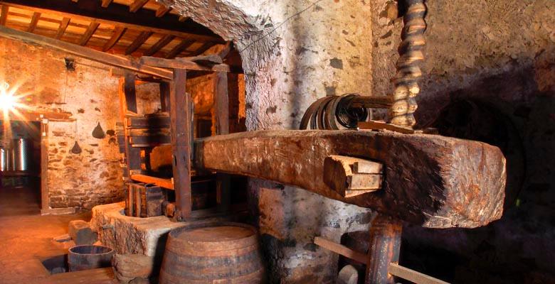 Image de l'intérieur d'une cidrerie et d'une cave à vin à Carballo (Cangas del Narcea).