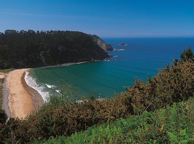 Imagem da praia de San Pedro de la Ribera (Cudillero)