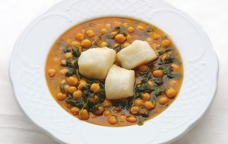 Chickpeas with Cod and Spinach