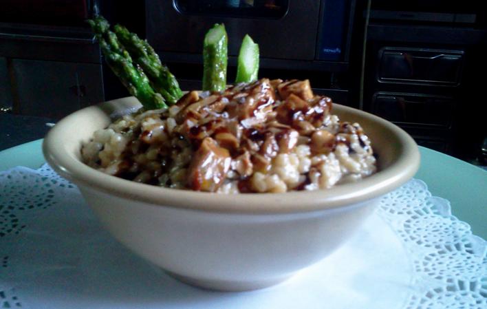 Aller à Image Riz moelleux au foie et aux champignons